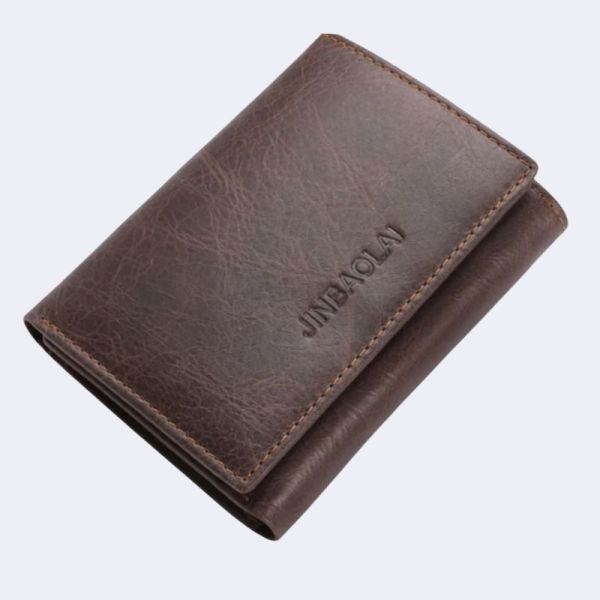 RFID Genuine Leather Men’s Wallet – Slim Card & Money Clip
