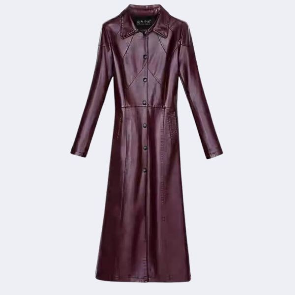 Women’s Sheepskin Coat – Warm Long Suede Leather Jacket for Autumn & Winter