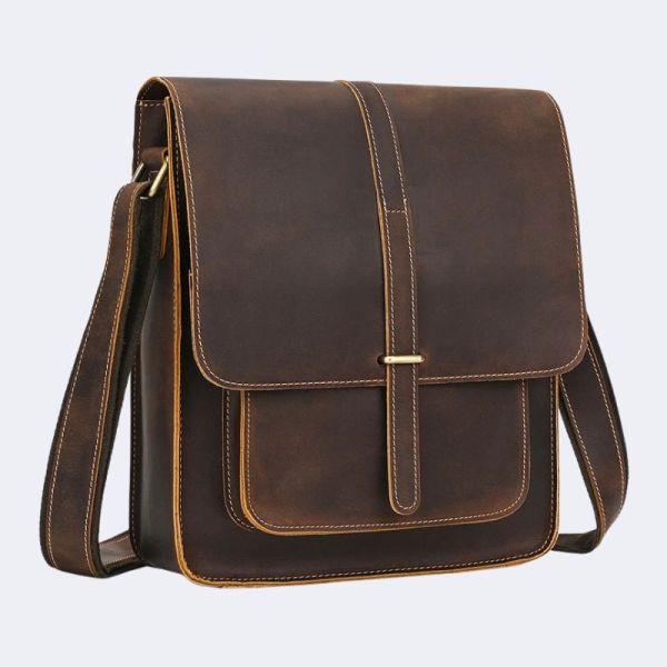 Vintage Fashion Men's Genuine Leather Shoulder Bag – Cowhide Crossbody Sling Messenger Bag