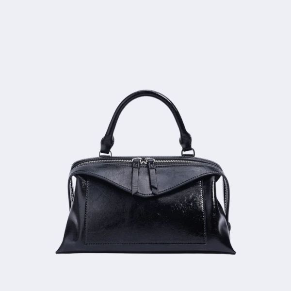 Genuine Leather Boston Bag – Women’s Crossbody & Shoulder Satchel