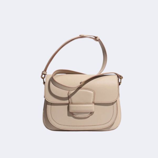 Women’s Genuine Leather Box Shoulder Bag – Elegant Crossbody Tote