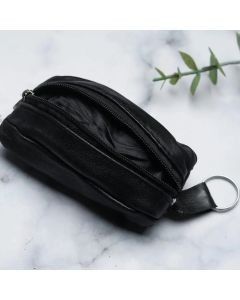 Leather Keychain Change Bag - Fashionable Clutch Organizer