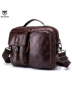 BULLCAPTAIN Genuine Leather Men's Crossbody Messenger Bag